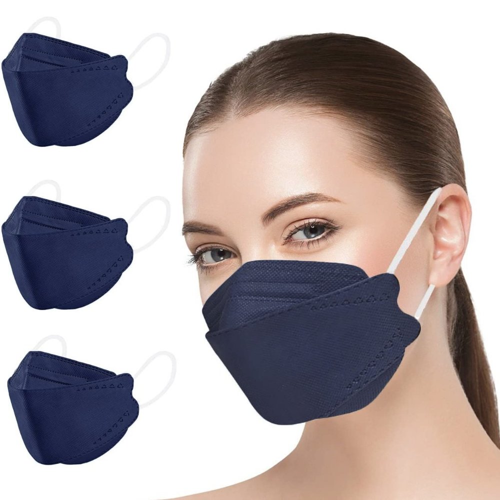UNISEX KF94 Mask, 50PCS Face Masks, Navy Blue Disposable Masks